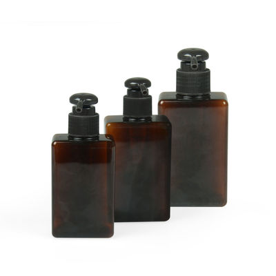 100ml 200ml 250ml Petgのクリーム色の瓶24/410の正方形のこはく色のシャンプーのびん