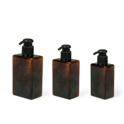 100ml 200ml 250ml Petgのクリーム色の瓶24/410の正方形のこはく色のシャンプーのびん