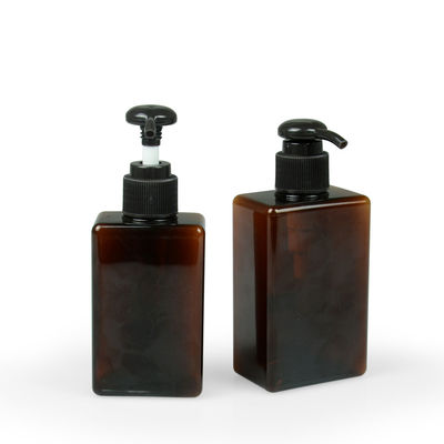 100ml 200ml 250ml Petgのクリーム色の瓶24/410の正方形のこはく色のシャンプーのびん