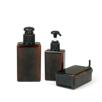 100ml 200ml 250ml Petgのクリーム色の瓶24/410の正方形のこはく色のシャンプーのびん