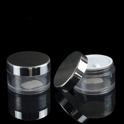 カスタマイズされた30ml 50ml PETGの化粧品は電気版のふたが付いている空の瓶をクリーム状にする